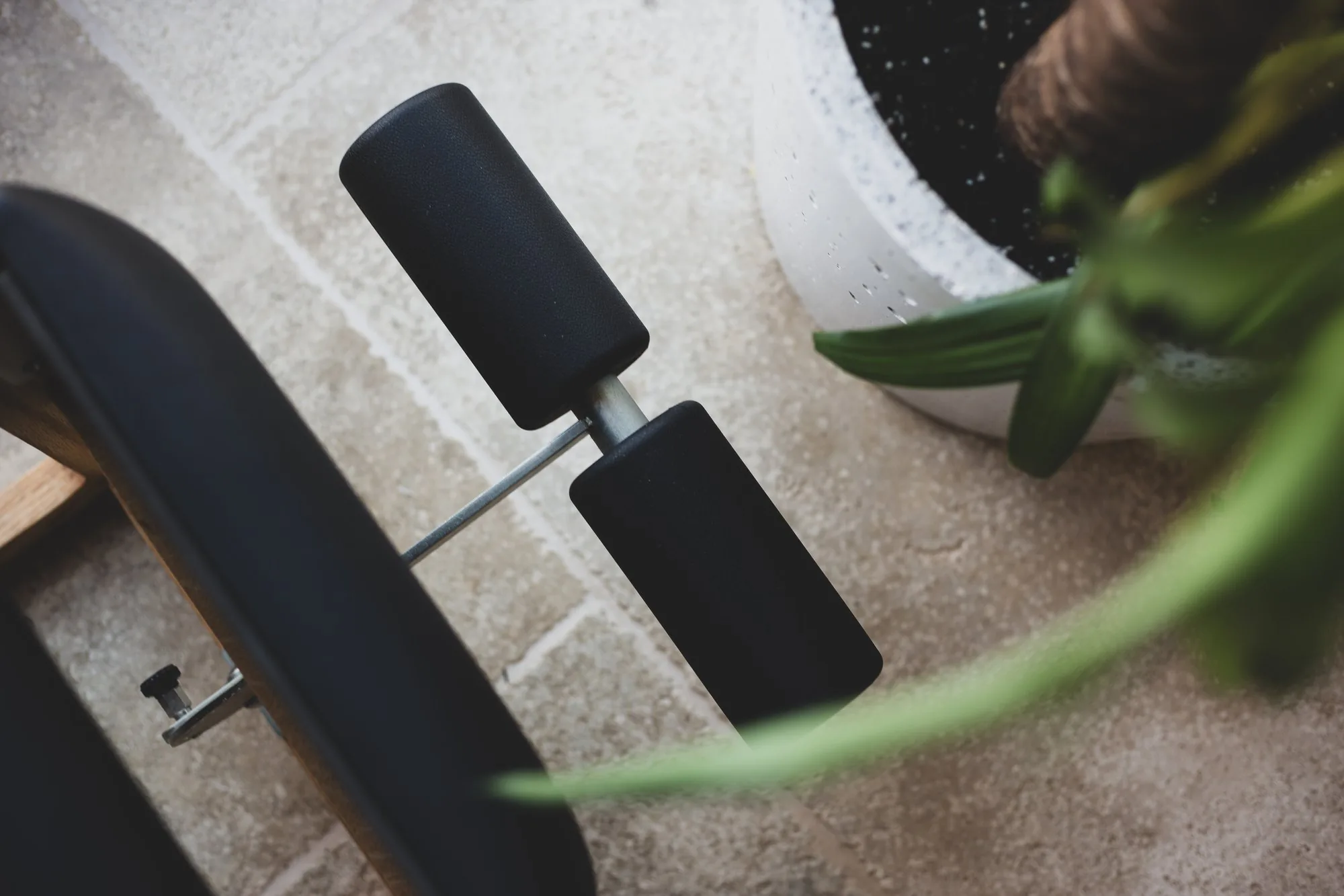 A detail of the fitness equipment at LaMaison